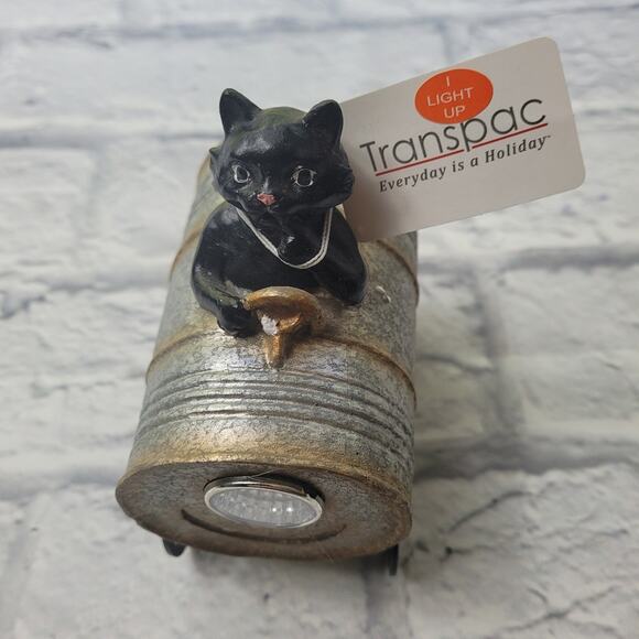 Transpac Resin 5in Silver Halloween Light Up Musical Barrel Figurine Set of 3 - Picture 13 of 15